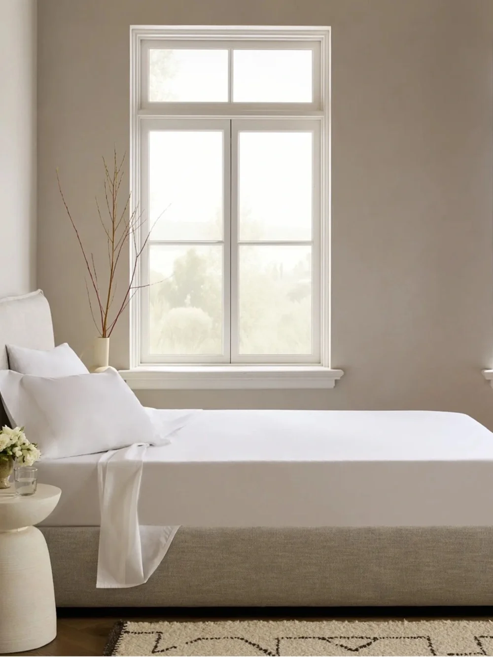 QUINCE Classic Organic Percale Flat Sheet King White 7304